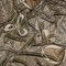 1 Yard Green Olive Black Retro Floral Silk Jersey with Gold Foil 44" Wide Stretch Designer Fabric